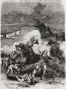 Astolphe, cinayet masasındaki kadınları kaçtırıyor - 1851 Ludovico Ariosto