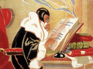 Astrolog: Nostradamus bir kitap okuyor. by Unknown artist