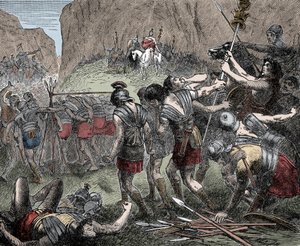 Caudine Çatalları Savaşı - Caudine Çatalları Savaşı (Furculae Caudinae) - MÖ 321, İkinci Samnit Savaşı sırasında Romalılar ve Samnitler arasında by Unknown artist