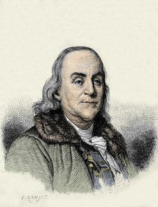 Benjamin Franklin (1706-1790), Amerikalı filozof, fizikçi ve büyükelçi. by Unknown artist