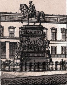 Berlin, Almanya: Büyük Frederic II (Büyük Frederic) heykeli. “” Dünya 168 görüş gösteriyor”” Tarihsiz (19. yüzyılın sonları) by Unknown artist
