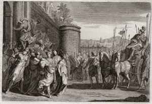 Royaumont İncili, Eski Ahit: Jephte kızını kurban eder. İsrail