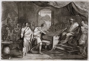 Royaumont İncili, Eski Ahit: Joachim demir atıyor. Babil Kralı Evilmerodach (Evil Merodac, Evil Merodac), II. Nebukadnezar