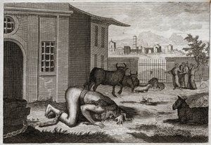 Royaumont İncili, Eski Ahit: Nebuchadnezzar bete olarak değişir. Kral Nebukadnezar II, gururu yüzünden adil bir şekilde cezalandırılarak bahise dönüşür. 1811