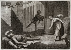 Royaumont İncili, Eski Ahit: Eski Tobie görüşünü kaybeder. Kutsal adam Tobie görüşünü kaybeder ve bu kötülüğe büyük bir sabırla katlanır. 1811