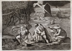 Royaumont İncili, Eski Ahit: Tufan. Tufan tüm dünyayı sular altında bırakıyor. Tek Ark, içinde kilitli olanları bu batmaktan kurtarır. 1811