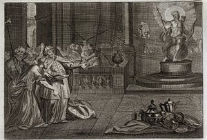 Royaumont İncili, Eski Ahit: Bel Putu. Daniel, Bel İdolünü yok etti ve Babillilerin taptığı bir ejderhayı öldürdü. 1811