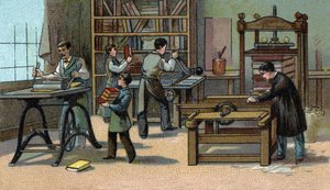 Ciltleme atölyesi: 19. yüzyılın sonunun kromolitografisi by Unknown artist
