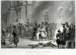 XI Lejyonu Bivouac - 22-23 Aralık 1830 gecesi - “” Fasttes de Gardes Nationales de France”” by Unknown artist