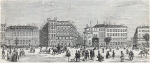 Café de Paris, rue Taitbout, house doree, rue Lafitte, cafe Riche ve rue Lepelletier ile Boulevard des Italians - Edmond Texier tarafından “Tableau-de-Paris”te gravür 1852 by Unknown artist
