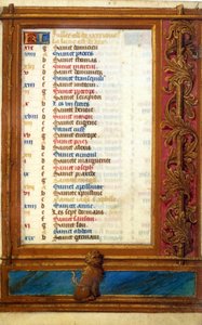 Aslan işaretli Temmuz ayı takvimi - Orta Çağ Minyatür: Toulouse Belediye Kütüphanesinden izin isteyin (tel: 05 62 27 66 66) by Unknown artist