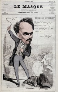 Henri de Rochefort (1831-1913) tarafından çizilen karikatür, cumhuriyetçi tutumları daha da kötüleştiren Fransız gazeteci ve politikacı. 1867 tarihli “Le Masque” da by Unknown artist