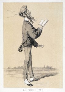 1866 civarında bir İngiliz turistin karikatürü. by Unknown artist