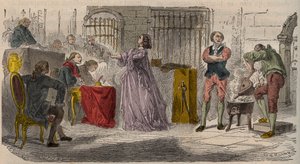 Yaka davası, dava (1785-1786): Jeanne de Valois-Saint-Remy (Valois Saint Remy), Kontes de La Motte (Lamotte) veya Kontes de La Motte Valois (Lamotte-Valois, La Motte-Valois) ( 1756-1791) Paris Parlamentosu önünde. 19. yüzyılın gravürü by Unknown artist