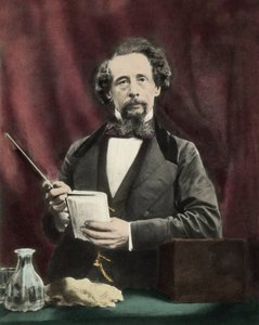 Charles Dickens (1812-1870) 1860 civarında bir okuma sırasında. by Unknown artist