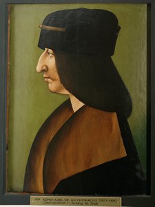 Fransa Kralı VIII Charles (ahşap üzerine resim) by Unknown Artist