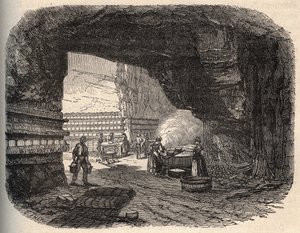 Peynirler - rokfor mahzenleri - “” PATRIE” de gravür - AÇIKLAMA LUCIEN HUARD TARAFINDAN 6 CİLTTE PECTUREQUIREQUE DE LA FRANCE - 19. yüzyıl sonu by Unknown artist