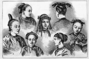 19. yüzyılda Çin modası ve saç modelleri. by Unknown artist