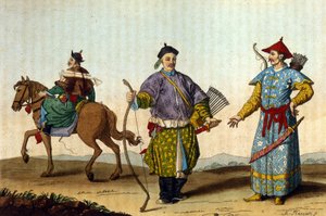 Farklı dönemlerin Çin askeri mandalinaları - “Antik ve Modern Kostüm””de J. Ferrario, ed. Milano by Unknown artist