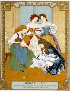 Külkedisi vair terliğini deniyor - Bon Marché reklam etiketi by Unknown artist