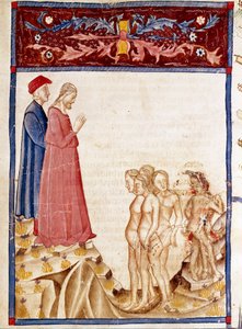 Hainler Çemberi: Dante ve Virgil, hayırseverlerin hainlerinin ruhlarıyla tanışır. Cehennemin 34. şarkısını gösteren ışıklı sayfa, Dante Alighieri