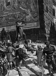 Cola di Rienzo (1314-1354), Roma halkının tribünü olma kampanyasında, Roma'nın ıstırabını simgeleyen Capitol'e diktiği freskleri Roma halkına anlatır. Kartaca ve Ba by Unknown artist