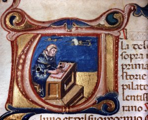 Keşiş kopyalayın. 13. yüzyıl el yazması. Biblioteca Trivulziana, Milano by Unknown artist