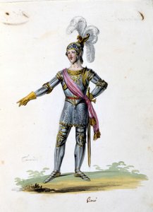 Tancrede karakteri için kostüm Gioacchino Rossini