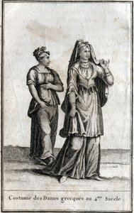 4. yüzyılda Yunan bayanların kostümü. P. J. B. N. 1814