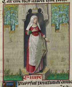 'Le Roman de la Rose'dan alegorik Hırs figürünün bir minyatürünün detayı by Unknown artist