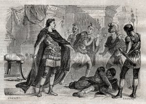 Diocletian (Caius Aurelius Valerius Diocletianus Augustus) (244-311) Lucius Flavius ​​​​Aer ölüyor - gravür " "Dictionnaire populaire ünlü" - 1864 - Joseph Aralık ve Edmond Allonier - by Unknown artist