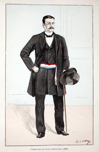 Tümen Polis Komiseri (1896). Renklerle gravür, illüstrasyon için, Seine polisi Louis Lepine (1846-1933) himayesinde, Alfred Rey (1864-?) ve Louis Iron tarafından yayınlanan “Barış Gücü Kolordu Tarihi””” kitabı by Unknown artist