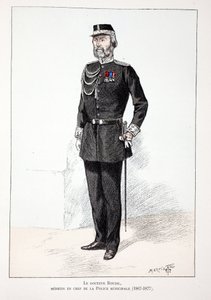 Dr. Roudil, belediye polisinin başhekimi (1867-1877). Seine Polisi Louis Lepine (1846-1933) himayesinde yayınlanan “Barış Muhafızları Kolordu Tarihi” kitabı için renkli gravür, A. by Unknown artist