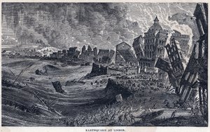 1 Kasım 1755'te Lizbon'dan Portekiz'e Deprem by Unknown artist