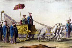 Arabasında Ming hanedanının imparatoru - J. Ferrario, ed. Milano by Unknown artist