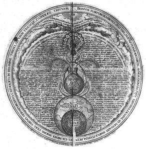 "Ebedi Bilgelik Amfitiyatrosu" gravürü. (Sonsuz bilgeliğin amfi tiyatrosu) (Hamburg: n.n. by Unknown artist