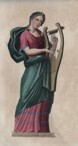 Erato, Şarkı ve Şiir Muse - Evrenin Tüm Halklarının “” Gümrük ve Geleneklerinden gravür. Yani, hükümetin, yasaların, milislerin, en eski zamanlardan günümüze kadar tüm ulusların dininin tarihi "1856 by Unknown artist