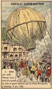 Montgolfier kardeşlerin Annonay.Chromo
