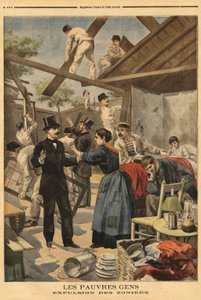 Gentilly kapısındaki askeri bölgeye kurulan kışlaların sınır dışı edilmesi ve unsurları. “” Le petit dergi” deki illüstrasyon 23/06/1895. by Unknown artist