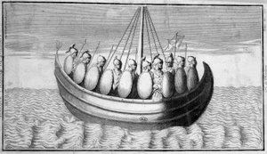 Romalı askerlerin filosu - gravür by Unknown artist