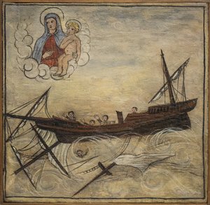 Eski voto (ex voto) denizci, Napoli yakınlarındaki Torre del Greco Carmine Kilisesi