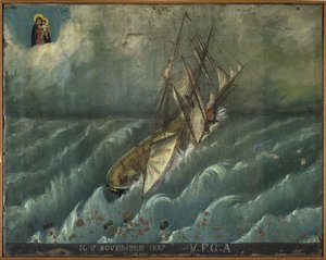 Eski voto (ex voto) denizci, Napoli yakınlarındaki Torre del Greco Carmine Kilisesi
