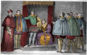 II. Francis (1544-60) parlamenter milletvekillerine Guise Dükü ve Kardinal