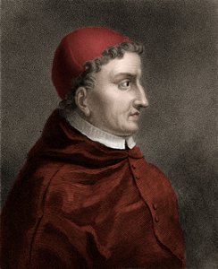 Francisco Jimenez de Cisneros (Gonzalo Jimenez de Cisneros) (1436-1517) kardinal, dini reformcu ve İspanyol devlet adamı - 19. yüzyılın gravürü by Unknown artist