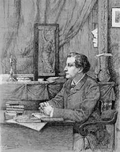 François Coppée (1842-1908), Fransız şair ve oyun yazarı. Çizim M.F. Desmoulins.1885. by Unknown artist