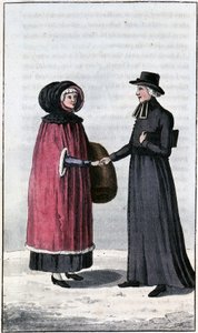 Fransız Kanadalı bayan, jeune francaise canadienne; John Lambert, ed tarafından “Kanada ve Kuzey Amerika Birleşik Devletleri 1806-1808 Üzerinden Seyahatler” içinde. Londra by Unknown artist