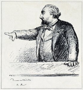 Gambetta Uluslararası Af Örgütü hakkındaki konuşmasını yapıyor. by Unknown artist