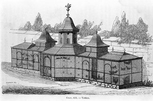 Bahçe kuşhanesi. gravür 19. yüzyıl. by Unknown artist