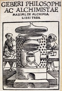 Bir simya anlaşmasının Geberi philosophi ac alchimista başlık sayfası. Geber (v721-v815), Arap Simyacı by Unknown artist