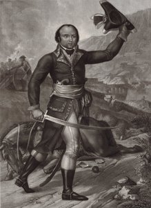 Fransız Cumhuriyetçi ordu subayı üniformalı General Thomas-Alexandre Dumas -Alexandre Davy de la Pailleterie Dumas (1762-1806) dedi Fransız subayı Fransız yazar Alexandre Dumas